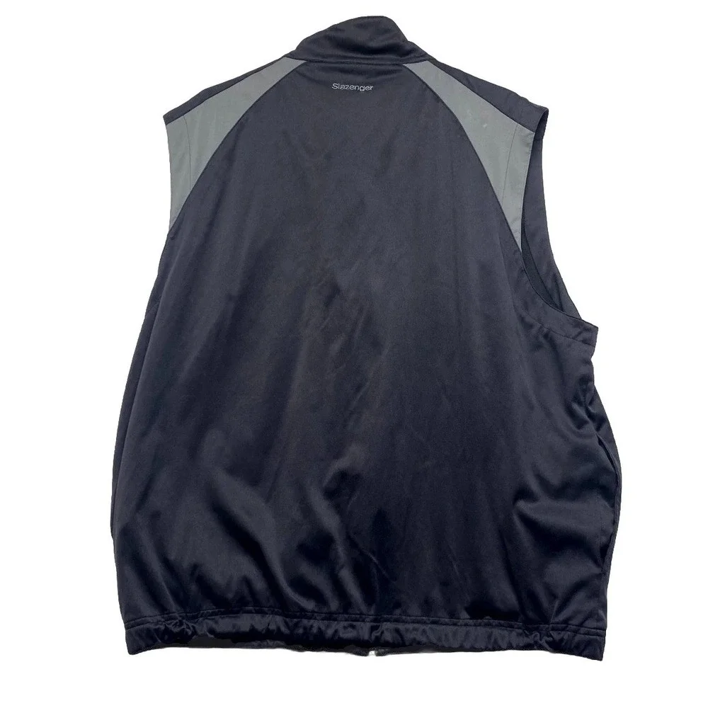Slazenger Golf Vest Mens XL Black Water & Wind Resistant Full Zip Mock Neck